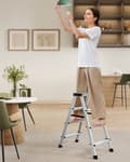 Miniatyrbillede 2 af 6: Rootz foldestige i aluminiumslegering - Trinskammel - Let, robust - 78 cm x 42 cm x 81,5 cm - 150 kg Kapacitet