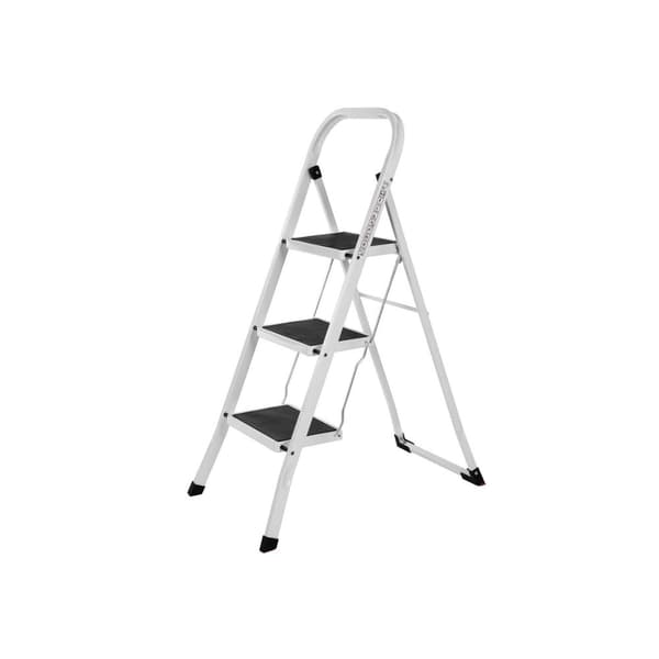 Rootz hopfällbar stegstege - Metallpall - Hushållshjälp - Vikbar design - Robust stål - 46,5 cm x 117 cm x 4,5 cm - 150 kg Kapacitet