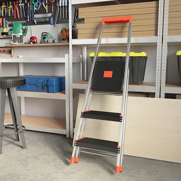 Stige - 3 trin - Aluminium - Anti -slip fødder - Lastkapacitet 150 kg