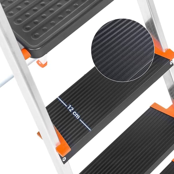 Stige - 3 trin - Aluminium - Anti -slip fødder - Lastkapacitet 150 kg