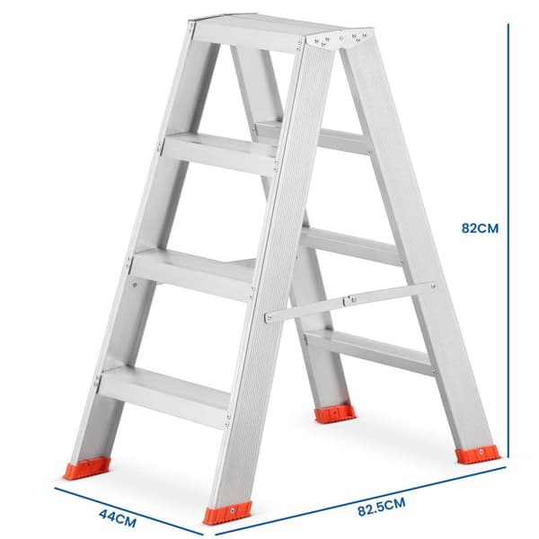 HIGHER Professionell Aluminiumstege, 2x4 steg, EN-131 Certifierad, 150kg Kapacitet