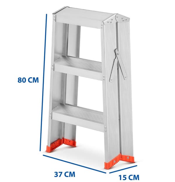 Professionell tung aluminiumstege för kommersiellt bruk, 2x3 steg, EN-131-certifierad