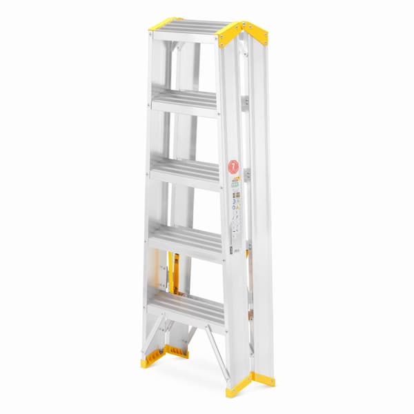 ALOSS® Dobbeltsidet husholdningsstige, 2x5 trin, EN-131 & TÜV-certificeret, anti-slip, 150 kg kapacitet