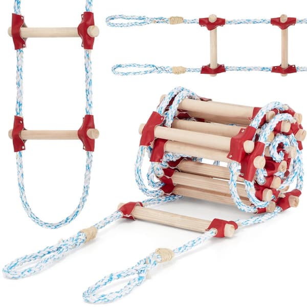 HIGHER®️ 2m Utomhusrepstege - 250kg Kapacitet, Biktrappor, Väderbeständig Polypropylenrep