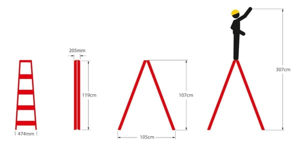 ALOSS® Kompakt Aluminiehusstige - 2x5 Trin, EN131 & TÜV Certificeret, 150 kg Kapacitet