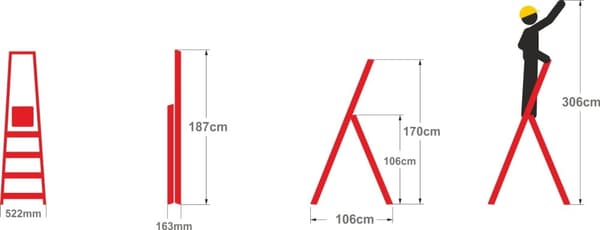 ALOSS 5-trins aluminiumstige til hjemme- og professionel brug, 150 kg kapacitet, 7 års garanti