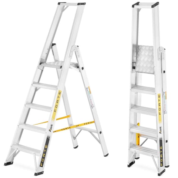 ALOSS 5-trins aluminiumstige til hjemme- og professionel brug, 150 kg kapacitet, 7 års garanti