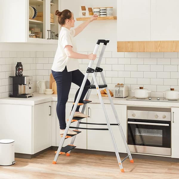 Trappa - vikbar - 5 steg - aluminium - upp till 150 kg