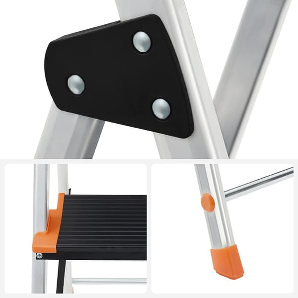 Trappa - vikbar - 5 steg - aluminium - upp till 150 kg