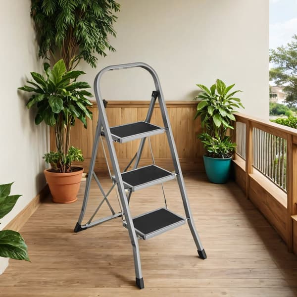 Hopfällbar Stege, SONGMICS GSL003GY01, 46.5x74.5x105 cm, Grå