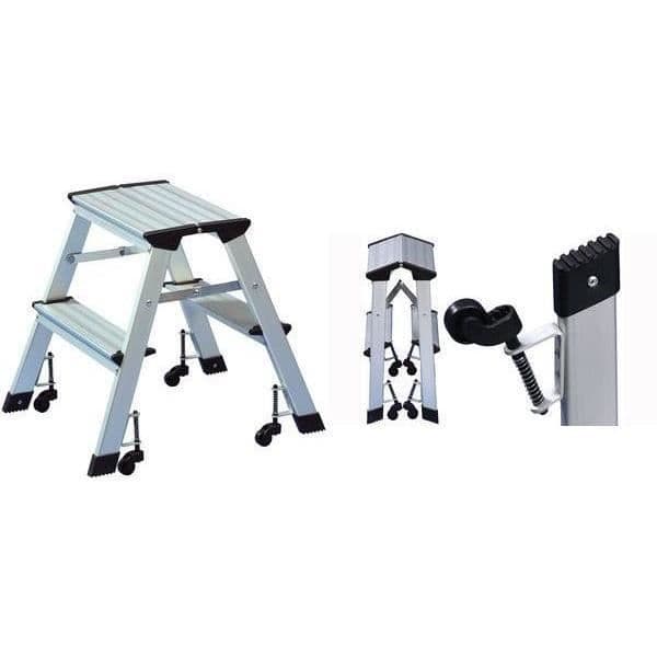 Aluminiumtrappstege - WEDO - 2x 2 steg - Kapacitet 150 kg