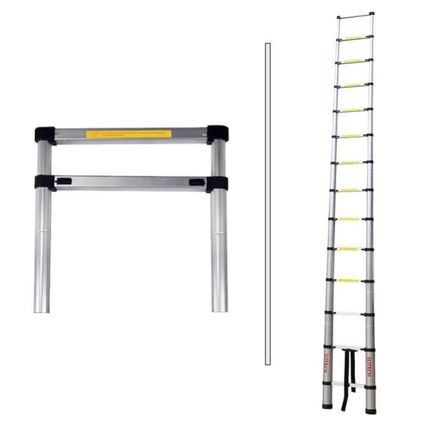 Teleskopstege - Ej specificerad - 4,1 m - Max belastning 150 kg - 14 steg - GRATIS transportväska
