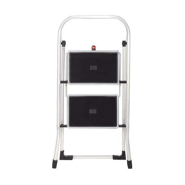 HAILO K30 fällsteg 2 aluminiumsteg med halkfri matta och ergonomiskt skyddsräcke
