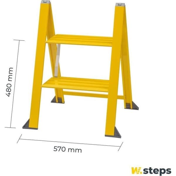 VIKINGSTEP Fällbar Stege Trappsteg MIDI lackad gul Färg 728602