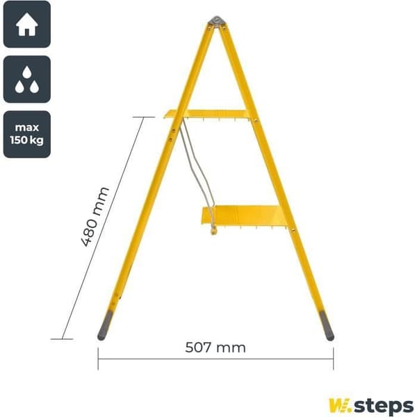 VIKINGSTEP Fällbar Stege Trappsteg MIDI lackad gul Färg 728602