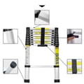 Miniatyrbild 4 av 7: 2.6M Échelle Télescopiqueen Aluminium, Accoudoir Avtagbar, Maximal laddning 150 kg Escabeau de qualité