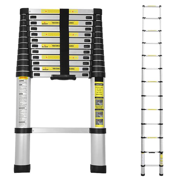 3.8M Échelle Télescopiqueen Aluminium Accoudoir Avtagbar, Maximal laddning 150 kg Escabeau de qualité