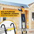 Miniatyrbild 6 av 7: 3.2M Teleskopisk skala svart aluminium med säkerhetskrok Maximalt 150kg Multifunktions skala av kvalitet