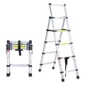 Miniatyrbild 1 av 7: Teleskopisk trappa 1,4m+1,7m böjbar aluminium Antiglidande Multifunktionsram i A, max 150kg Kvalitetstrappa