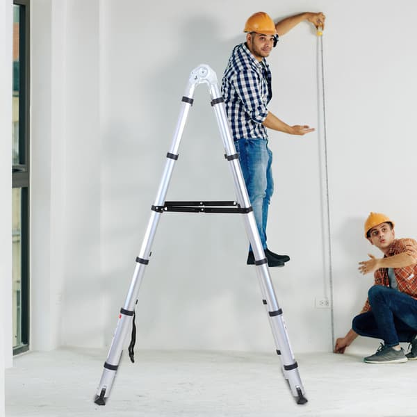 Teleskopisk skala 1.9M+1.9M Silver Aluminium Multifunktions Multifunktions skala av högsta kvalitet 150kg