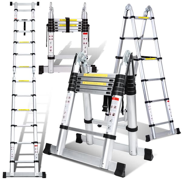Teleskopisk skala 1.9M+1.9M Silver Aluminium Multifunktions Multifunktions skala av högsta kvalitet 150kg