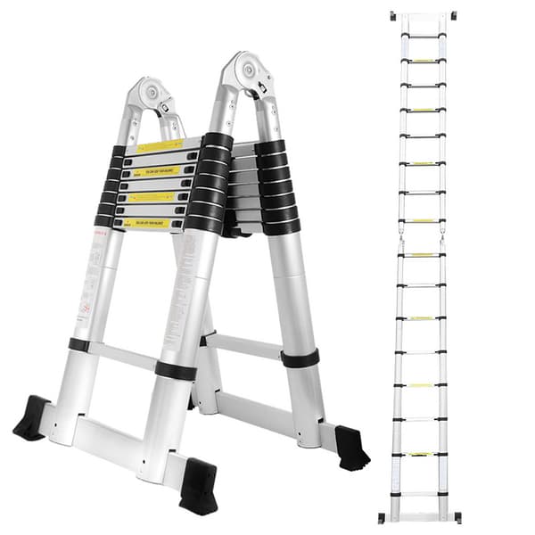 Teleskopisk skala 2.5M+2.5M Silver Aluminium Multifunktions Multifunktions skala av högsta kvalitet 150kg