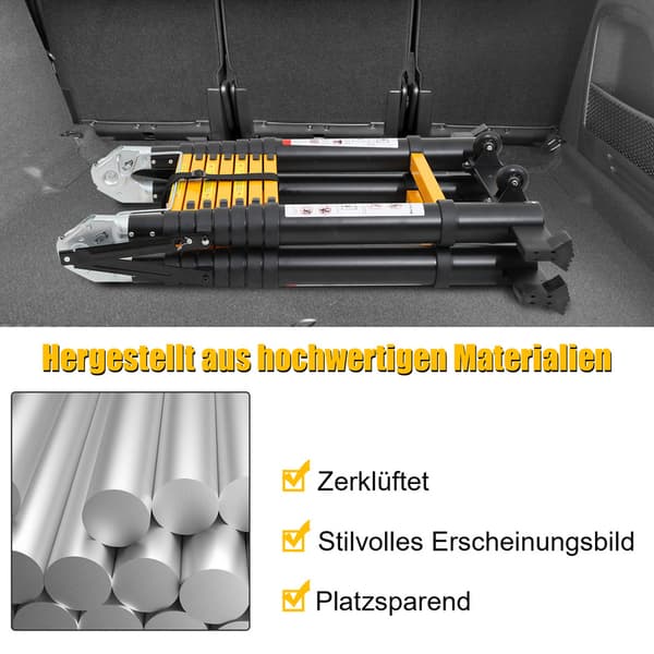 Teleskopisk skala2.5M+2.5M svart Aluminium Multifunktions Multifunktions skala av högsta kvalitet 150kg