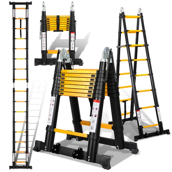 Teleskopisk skala2.5M+2.5M svart Aluminium Multifunktions Multifunktions skala av högsta kvalitet 150kg