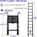 Miniatyrbild 2 av 2: Teleskopstege, Aluminiumlegering, 150 kg belastningskapacitet,3.2m(10.5FT)
