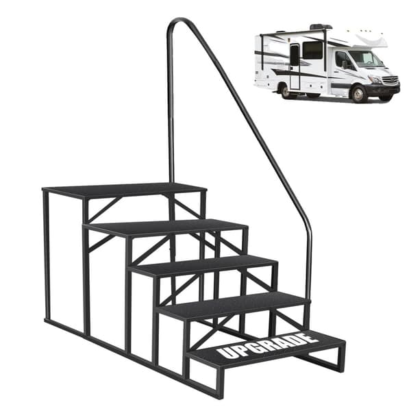 5-stegs stege, halkskyddsdesign, maximal belastningskapacitet 300 kg, robust järnkonstruction