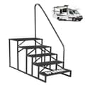 Miniatyrbild 1 av 4: 5-stegs stege, halkskyddsdesign, maximal belastningskapacitet 300 kg, robust järnkonstruction