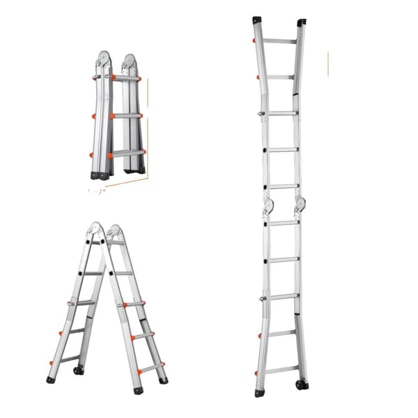 Teleskopstege, 150 kg belastningskapacitet, kompakt och lättviktig design,2,9 m