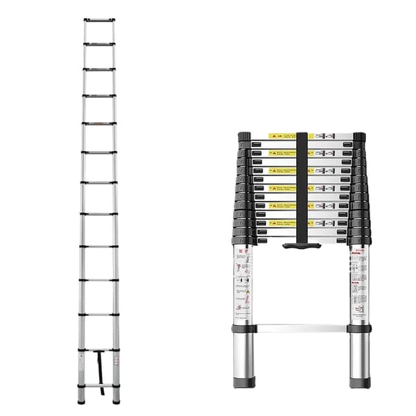 Teleskopstege, Aluminium, 150 kg belastning, Kompakt design,3.8m