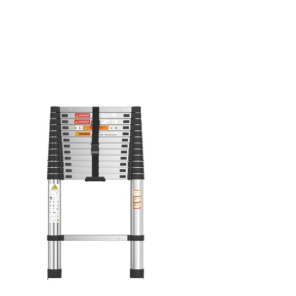 Rustfrit stål teleskopstige, maksimal belastning: 150 kg,3.8M