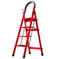 Miniatyrbild 1 av 6: FOXSPORT-Stege 4 steg-Fällbar med Antiskid Pedal-Lasta 150KG-Stål-Röd