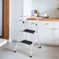 Miniatyrbillede 2 af 6: Rootz foldningstrinstige - 2 niveauer - bærbar stepladder - Stabilt metal - Sikker foldet design - 46,5 cm x 90 cm x 4 cm