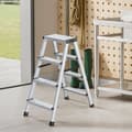 Miniatyrbillede 2 af 4: Rootz Trade Ladder - Aluminiumsstige - 2 skrigtet trin - sammenfoldelig bekvemmelighed - 45x35,5x38 cm udfoldet, 19x35,5x44cm foldet, understøtter 150