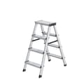 Miniatyrbillede 1 af 4: Rootz Trade Ladder - Aluminiumsstige - 2 skrigtet trin - sammenfoldelig bekvemmelighed - 45x35,5x38 cm udfoldet, 19x35,5x44cm foldet, understøtter 150