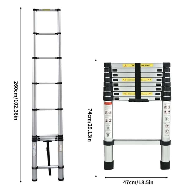 Teleskopstege, Lättviktig, Kompakt Design,2.6m