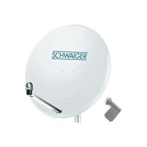 SCHWAIGER SAT system 80 cm 4 deltagere Quad-LNB (med afbryder) lysegrå