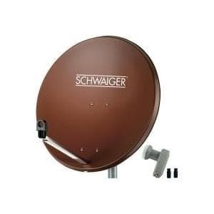 SCHWAIGER SAT system 80 cm 2 abonnenter tvilling LNB mursten rød