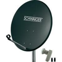 SCHWAIGER SAT system 60 cm 2 deltagere Twin-LNB antracit