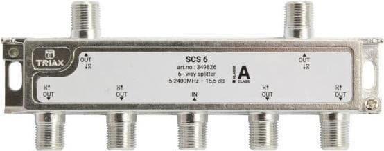 Triax SCS 6 - Kaapelinjakaja - 75 Ohm - 5 - 2400 MHz - Hopea - Valkoinen - Naaras/naaras - 16,5 dB (349826)