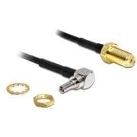 DeLOCK Adapter CRC-9 Stik 90° > SMA Jack - antenneadapter - CRC9 - SMA - 20cm - sort (88466)