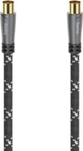 Miniatyrbild 1 av 10: Hama anslutningskabel, a) från 1x koaxialkontakt, b) till 1x koaxialkoppling, 3 meter, quadruple g (00205071)