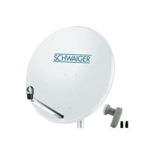 SCHWAIGER SAT system 80 cm 2 deltagere Twin-LNB lysegrå