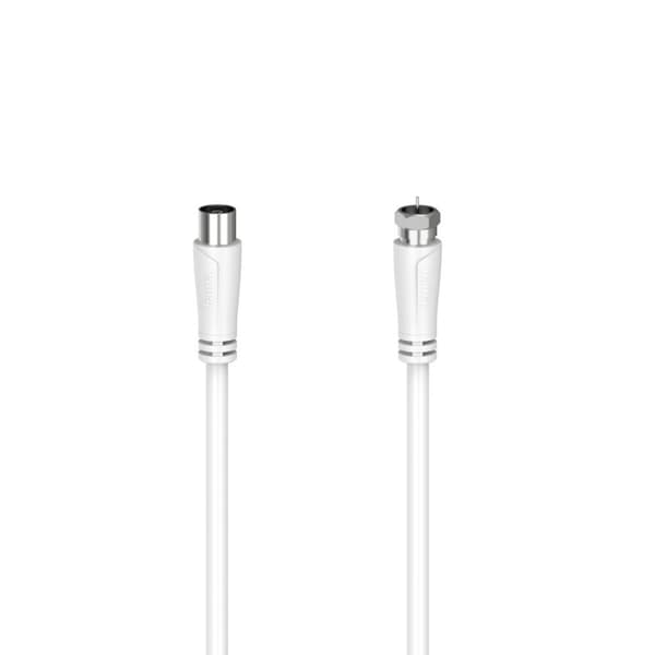 Hama tilslutnings-/forbindelseskabel, a) fra 1x F-stik, b) til 1x koaksialkobling, 3 meter, dobbeltskruet (00205062)
