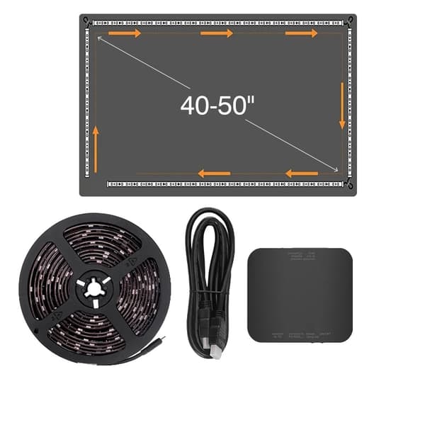 Ambient TV LED-bakgrundsbelysning, synkroniseras med skärmen, flera storleksalternativ,För 40-50 tums TV, EU-220VEU-220V