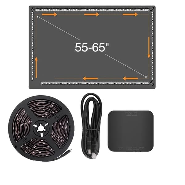 Ambient TV LED-bakgrundsbelysning, synkroniseras med skärmen, flera storleksalternativ,För 40-50 tums TV, EU-220VEU-220V
