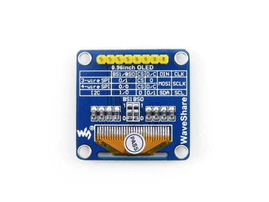 OLED-skærm 0,96" SPI/I2C